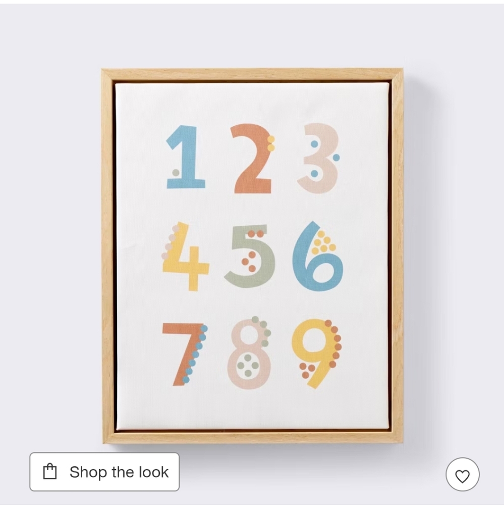 Cloud Island Framed Canvas - Numbers